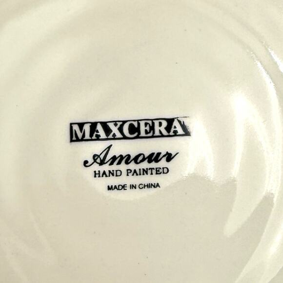 Maxcera Amour Salad Plate -9” Peonies Roses Pink Love Hearts EUC Price per Plate - Picture 4 of 5